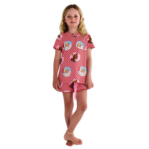 Kip&Co I Love Christmas Spot Organic Cotton SS Tee & Frill Short PJ Set